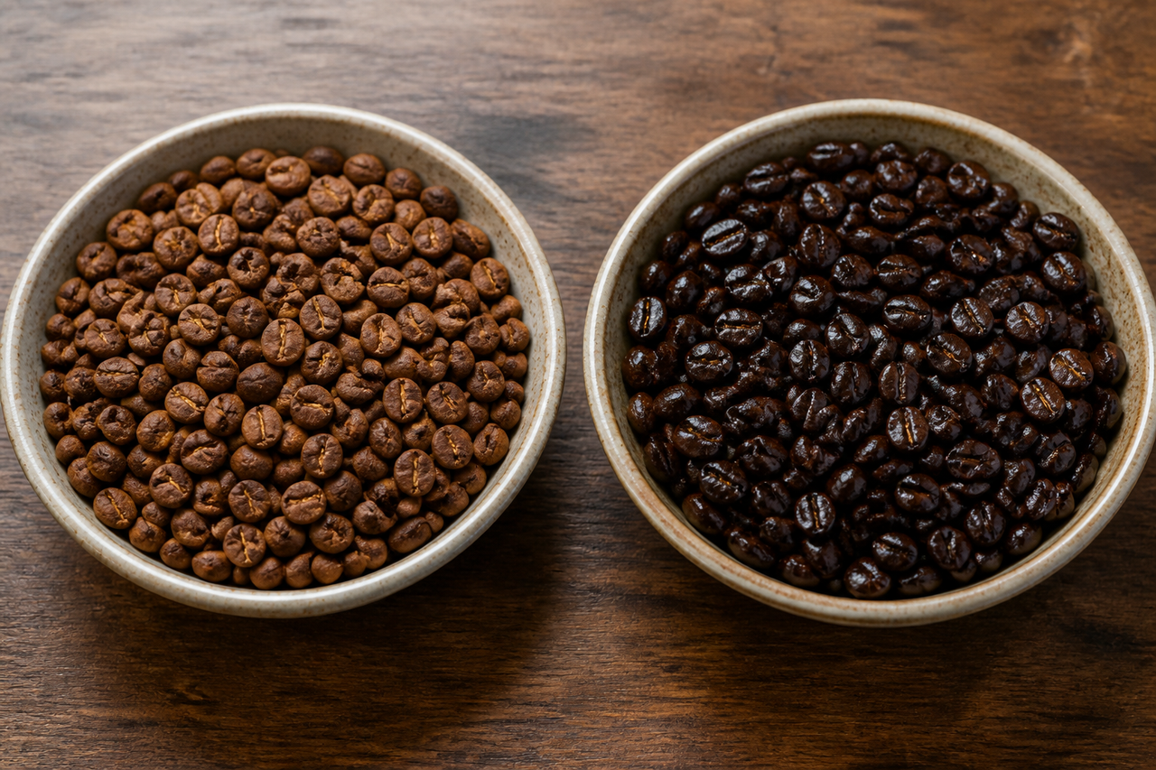 Helle und dunkle Röstung: wer in der Tasse spricht, die Finca oder der Ofen