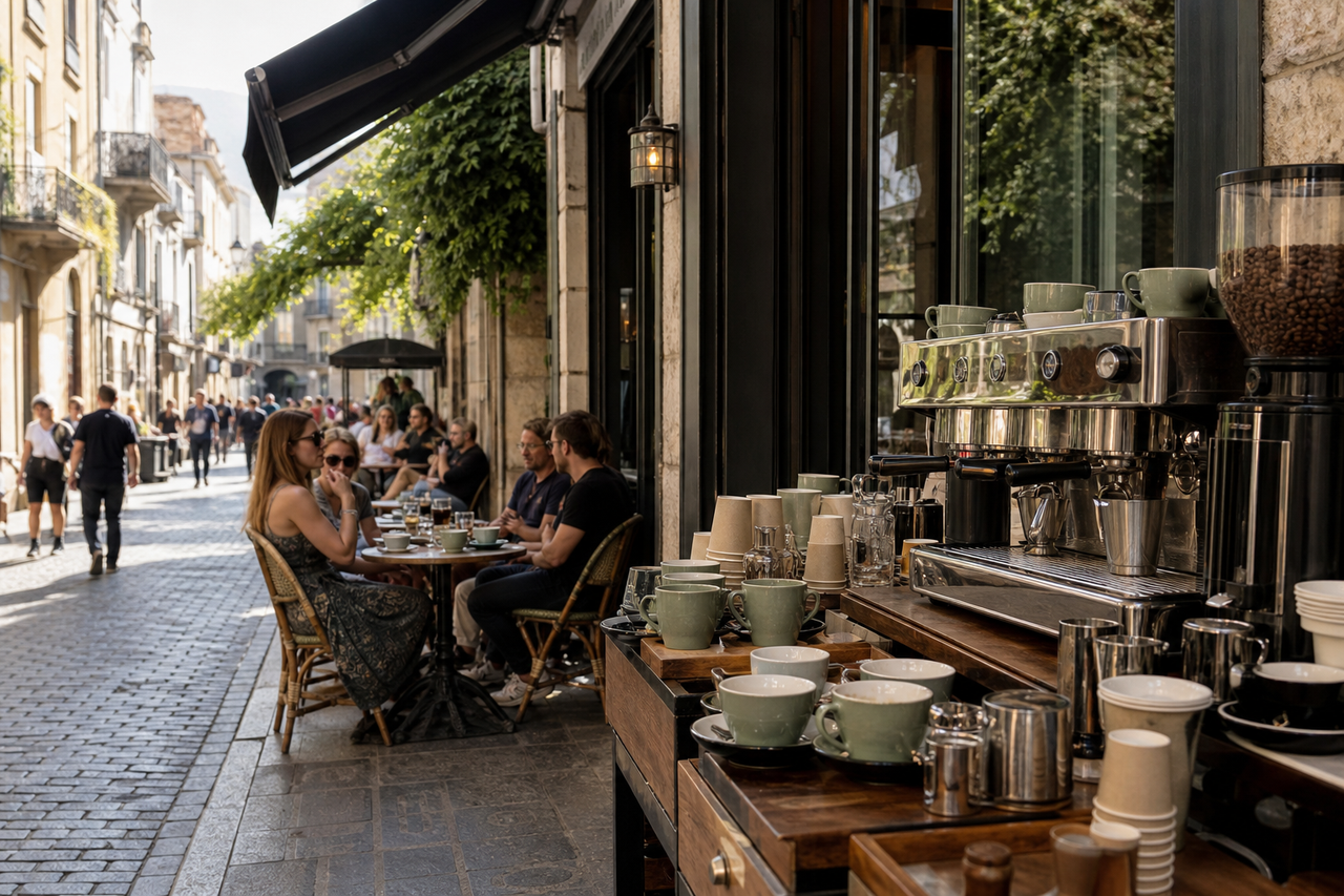 Europe, 32.5% of coffee revenue and more than forty thousand specialty venues